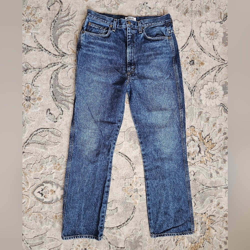 Agolde Women's Dark Blue Straight Leg Jeans